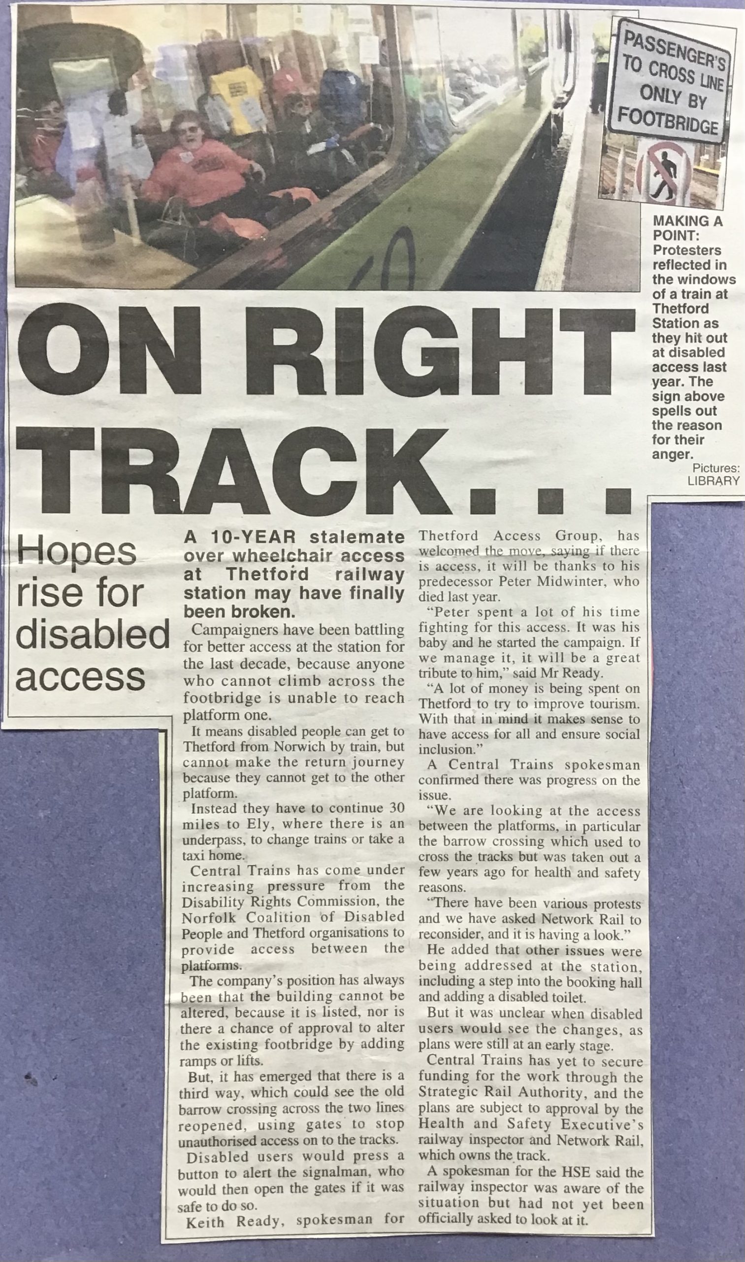 wndis history Thetford and Watton Times 6th August 2003. Click to Enlarge